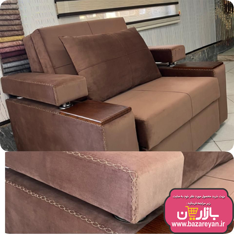 مبل تخت خواب شو تمام طبی کشو دار یک نفره سایز 100در 190