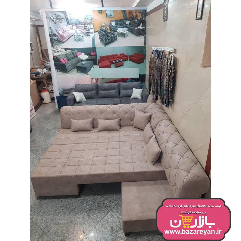 مبل ال 6نفره چستر تختشو کد 02 رنگبندی نامحدود با تخفیف ویژه