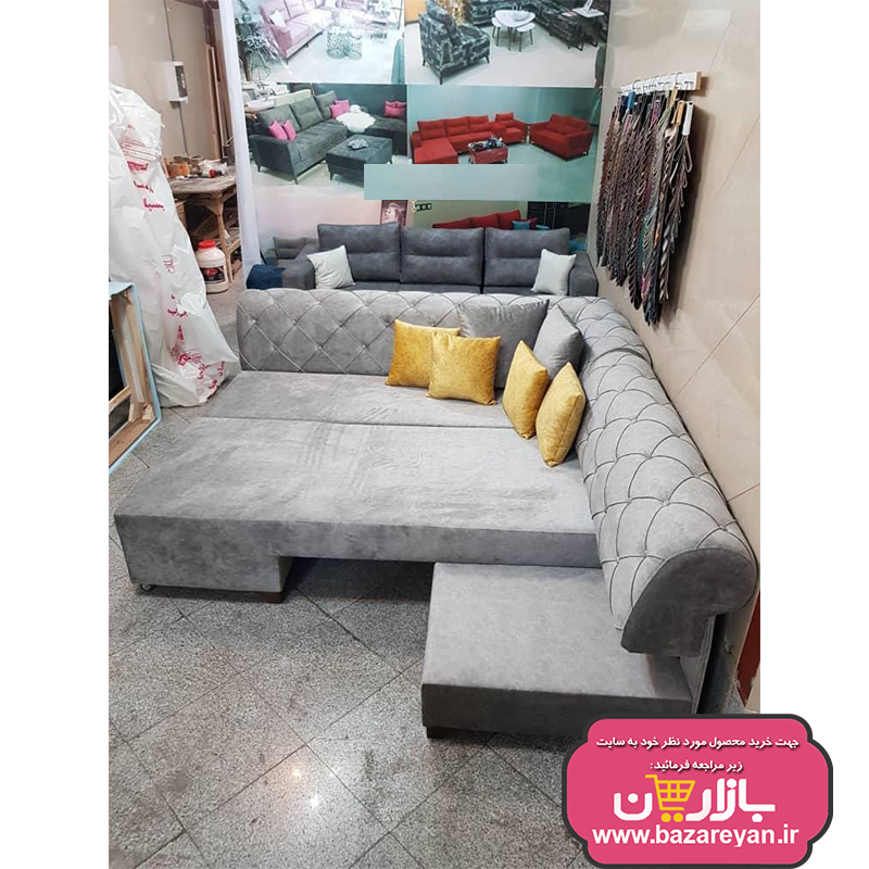 مبل ال 6نفره چستر تختشو کد 02 رنگبندی نامحدود با تخفیف ویژه