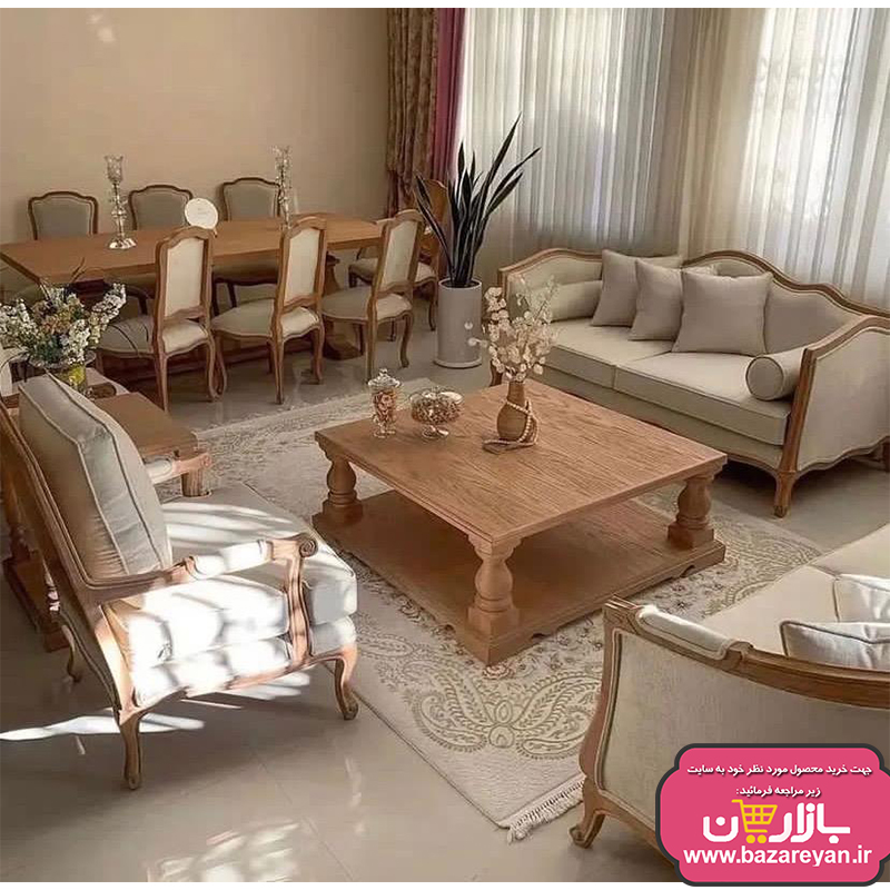 مبل کلاسیک 9نفره مدل فرانسوی کد419 با تخفیف ویژه