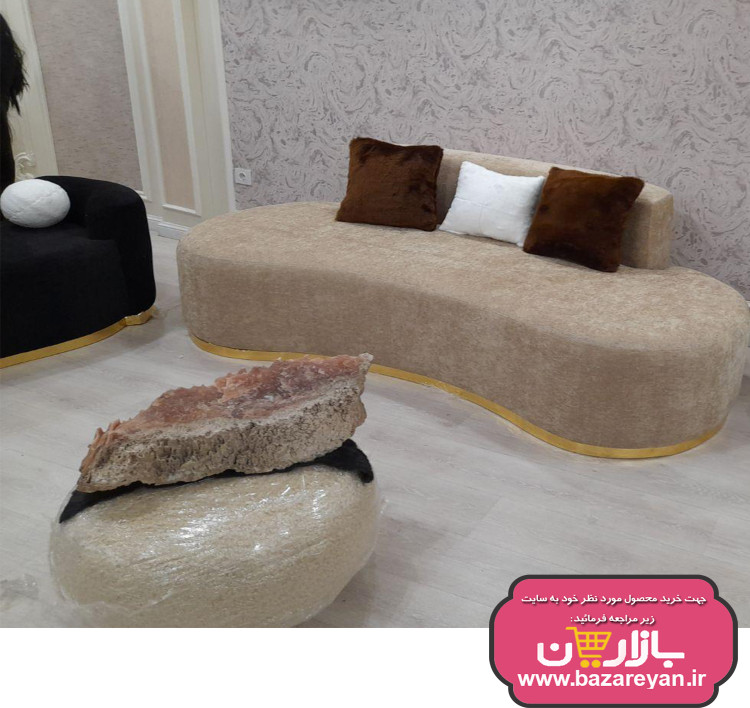 مبل راحتی3نفره طرح لوبیایی مینیمال ساده کد 39