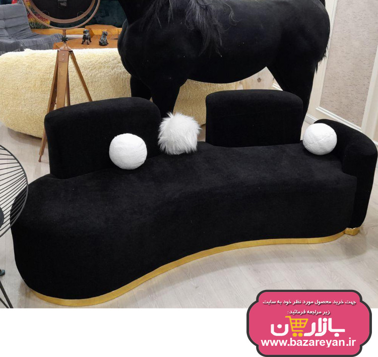 مبل راحتی3نفره طرح لوبیایی مینیمال ساده کد 37