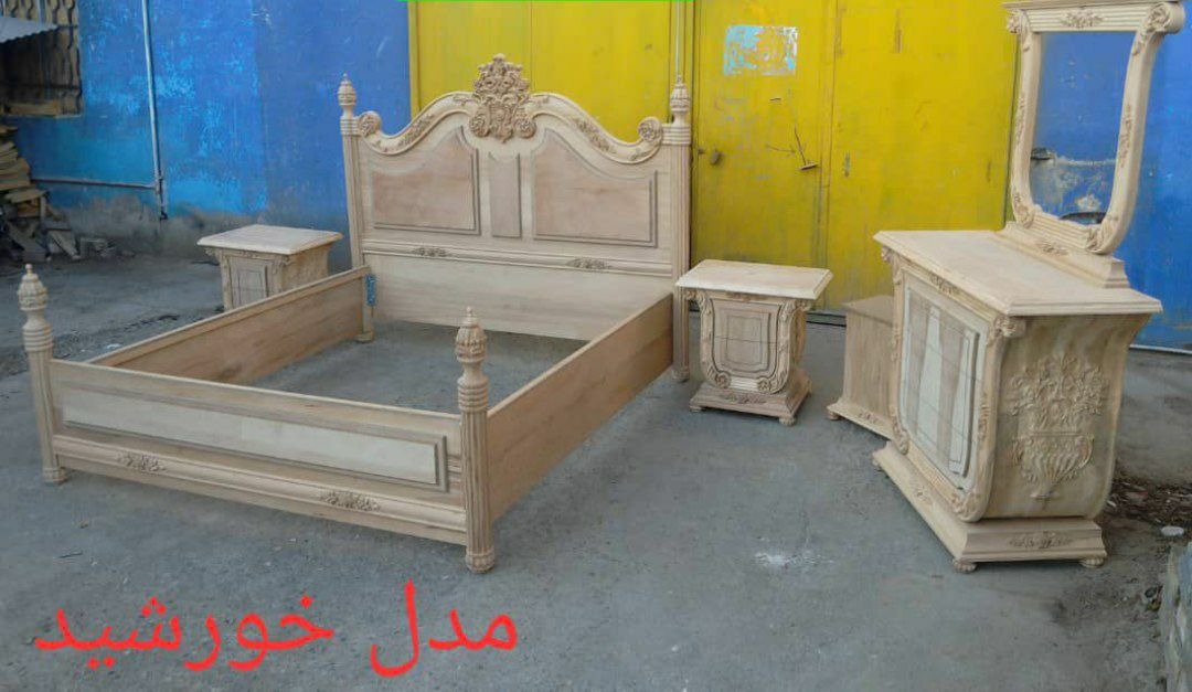 سرویس خواب 2نفره کلاسیک مدل خورشید با کفی جکدار
