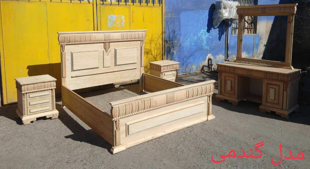 سرویس خواب 2نفره کلاسیک مدل گندم با کفی جکدار