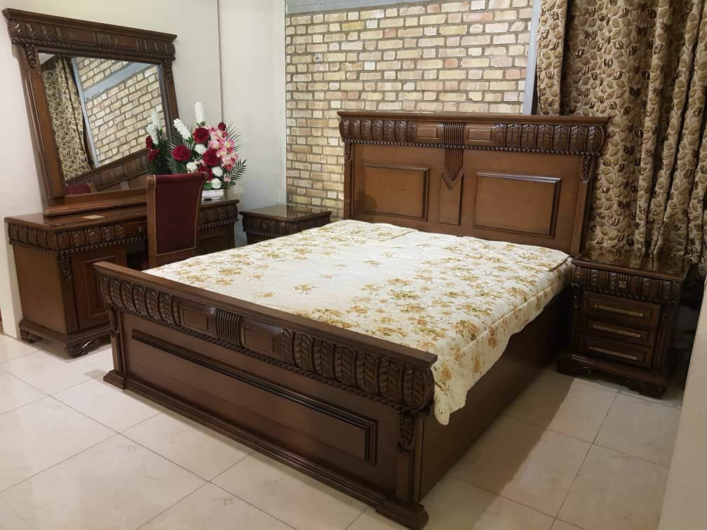 سرویس خواب 2نفره کلاسیک مدل گندم با کفی جکدار