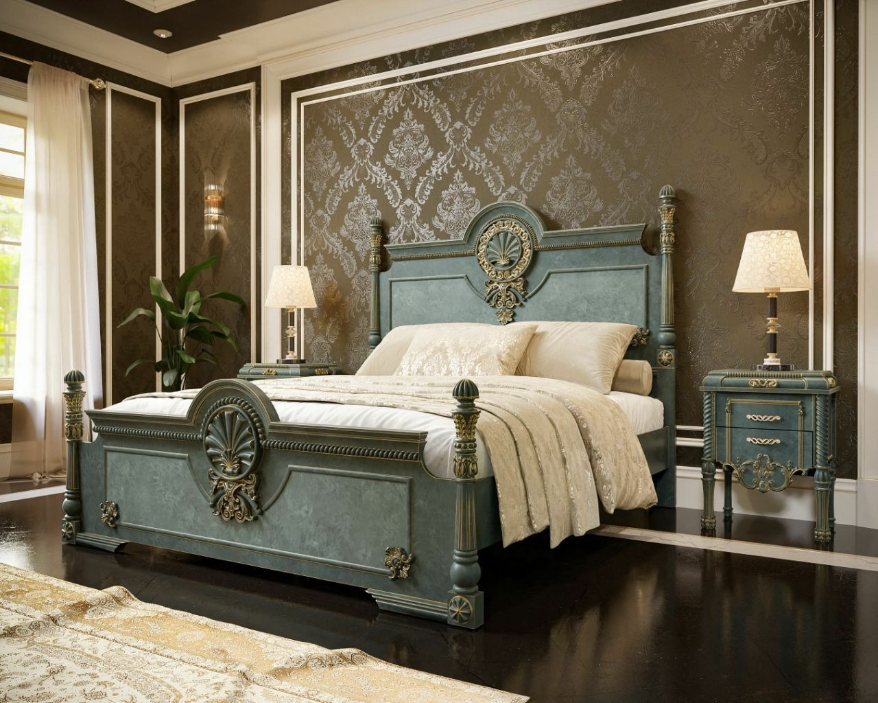 سرویس خواب 2نفره کلاسیک کد 66 با کفی جکدار