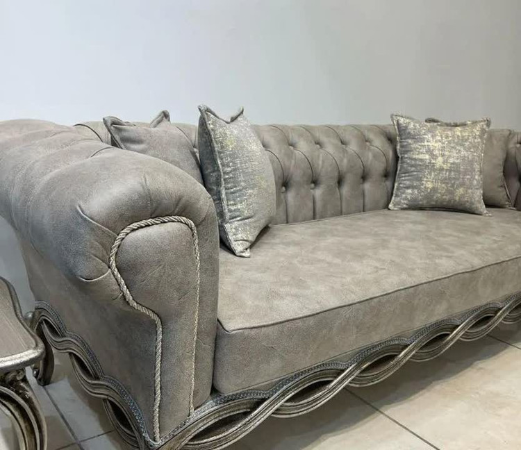 مبل کلاسیک 8نفره فرانسوی مدل طنابی با کاناپه چستر