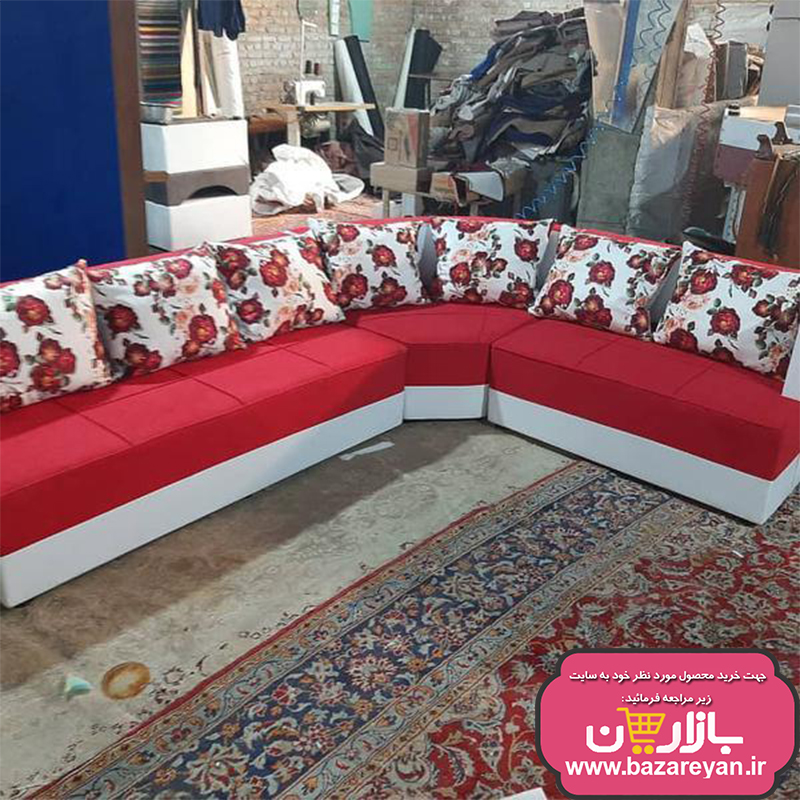 مبل ال 7 نفره اقتصادی + میز وسط مدل کمجا رنگبندی متنوع