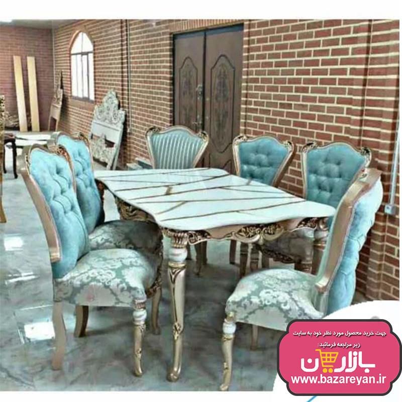 نهارخوری 4 نفره مدل نایس، رنگبندی چوب و پارچه به سلیقه مشتری