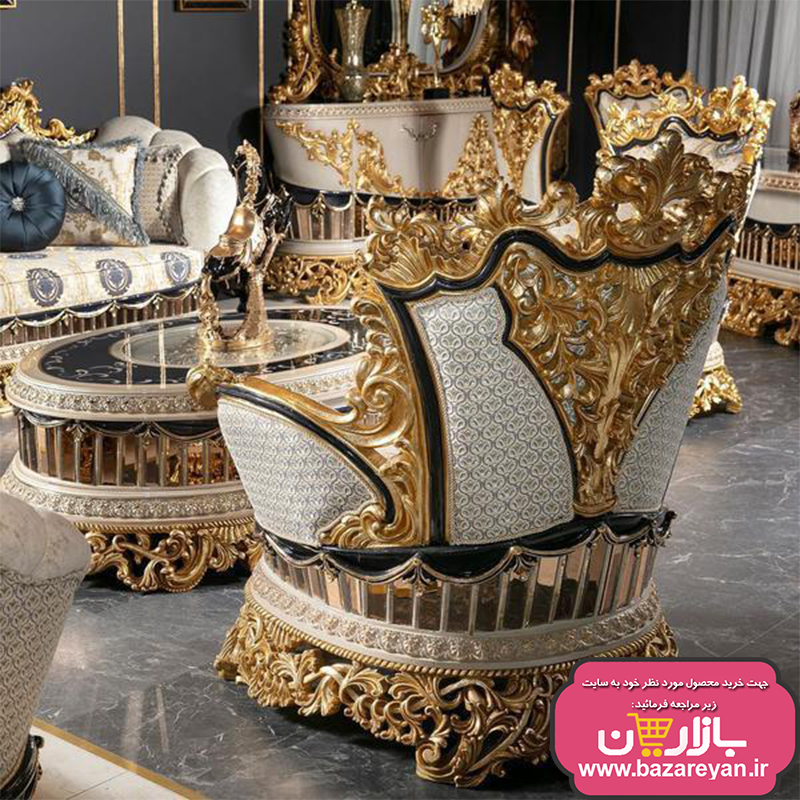فروش اقساطی مبل سلطنتی 9 نفره کد 1155، ارسال55 روزکاری به سراسر کشور