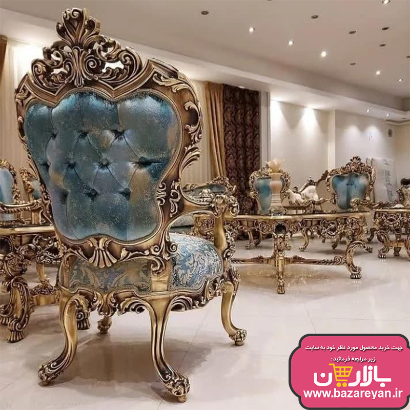 مبل کلاسیک سلطنتی 9 نفره کد 62 ، ارسال55 روزکاری به سراسر کشور