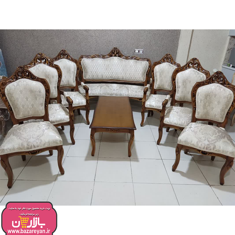 مبل کلاسیک 9 نفره + جلومبلی و عسلی کد 3657