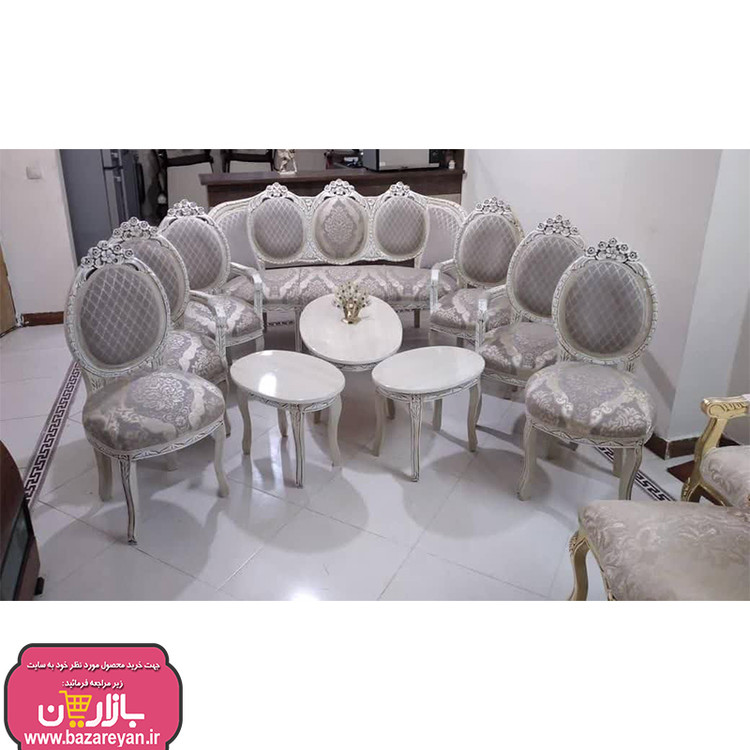 مبل کلاسیک 9 نفره + جلومبلی و عسلی کد 3656