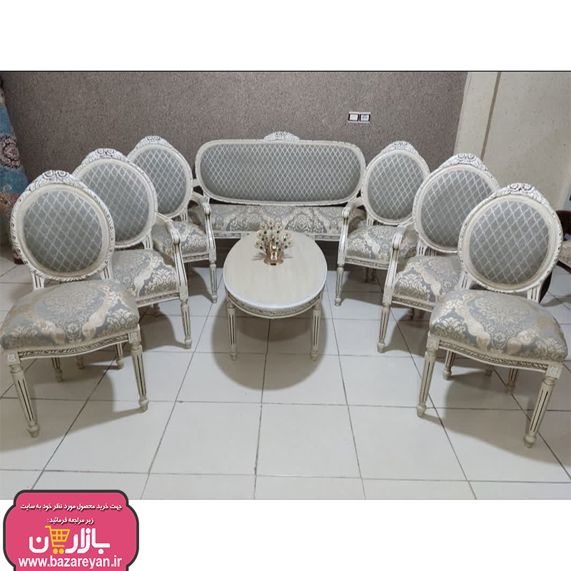 فروش اقساطی مبل کلاسیک 9 نفره + جلومبلی و عسلی کد 3655
