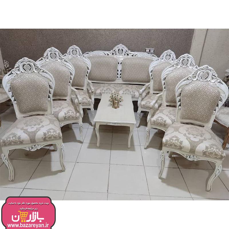 فروش اقساطی مبل کلاسیک 9 نفره + جلومبلی و عسلی کد 3652