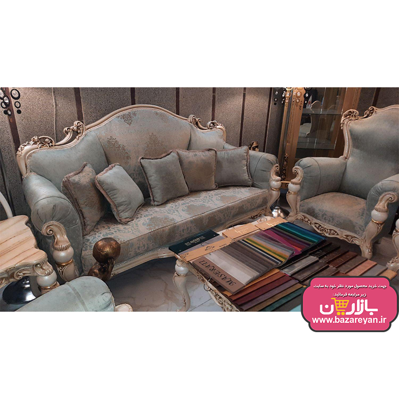 مبل کلاسیک 7 نفره مدل نایس + جلومبلی و عسلی