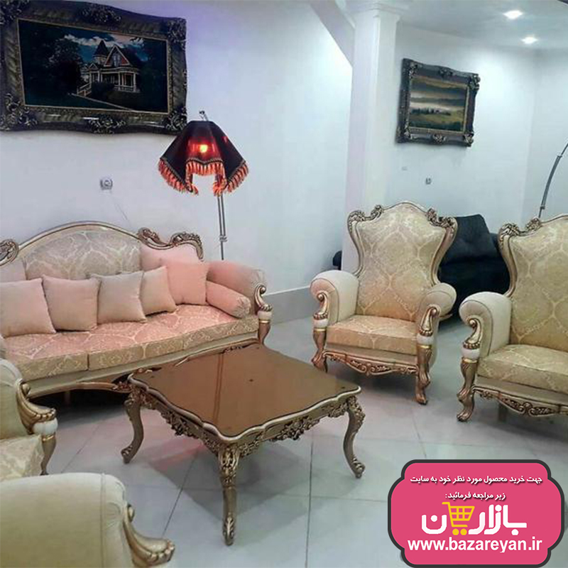 مبل کلاسیک 7 نفره مدل نایس + جلومبلی و عسلی