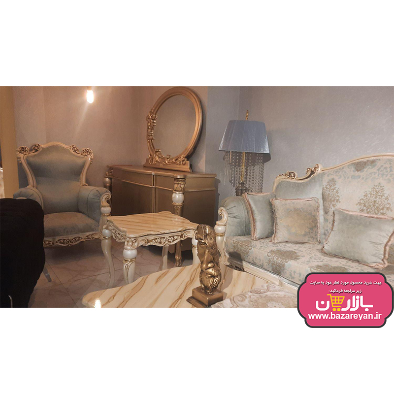 مبل کلاسیک 7 نفره مدل نایس + جلومبلی و عسلی