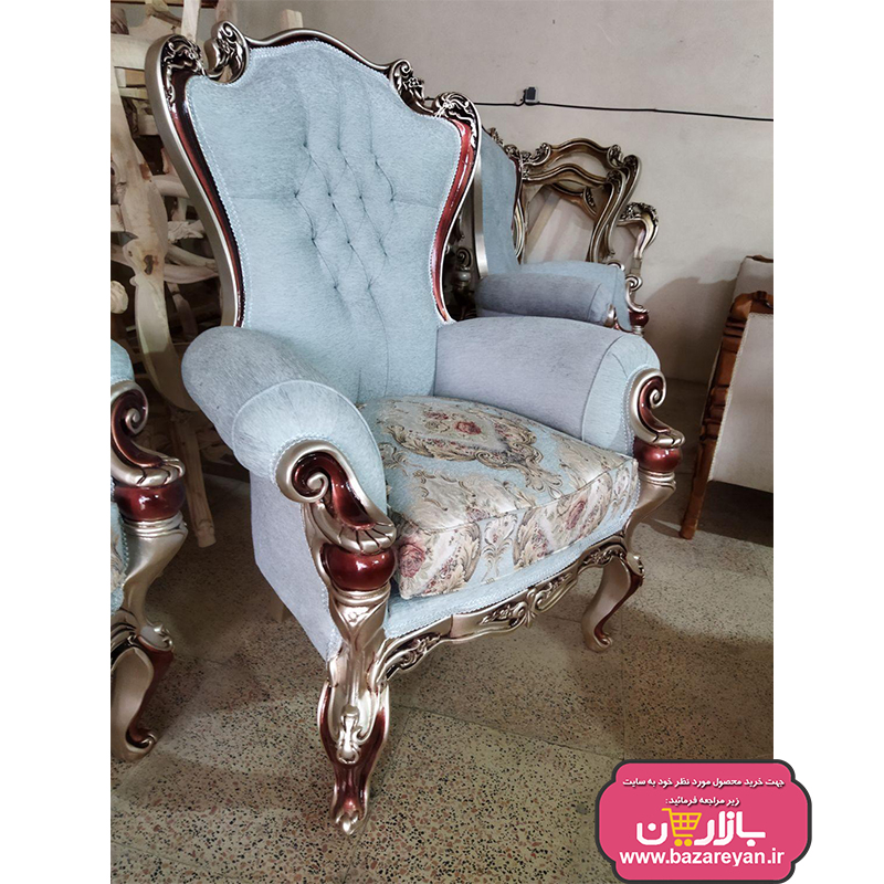 مبل کلاسیک 7 نفره مدل نایس + جلومبلی و عسلی