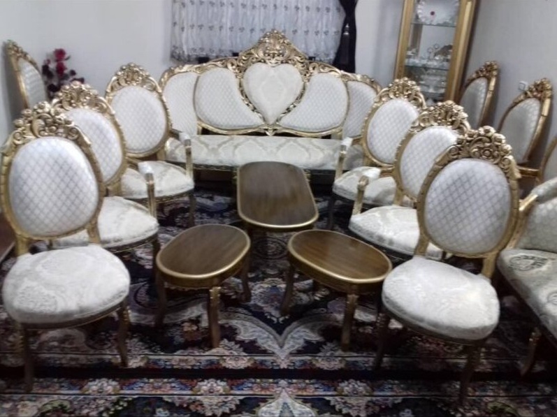 مبل کلاسیک 9 نفره مدل باران + جلومبلی و عسلی