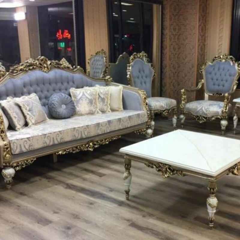 فروش اقساطی مبل کلاسیک سلطنتی 9نفره مدل نگین تمام راش، ارسال55 روزکاری به سراسر کشور