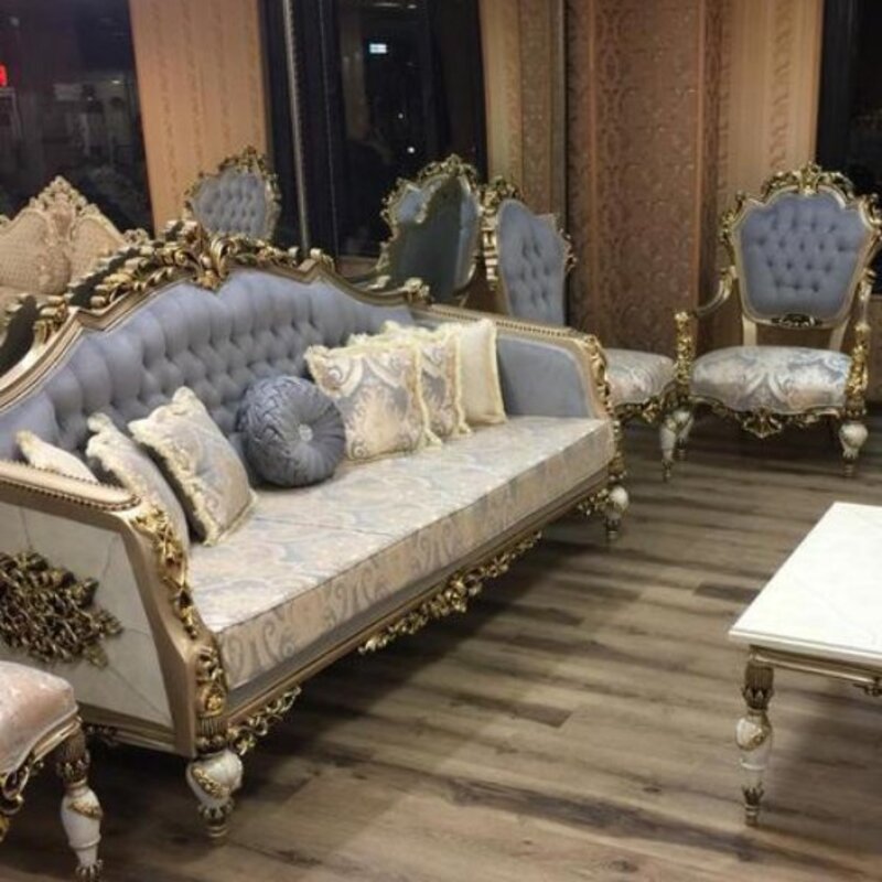 فروش اقساطی مبل کلاسیک سلطنتی 9نفره مدل نگین تمام راش، ارسال55 روزکاری به سراسر کشور