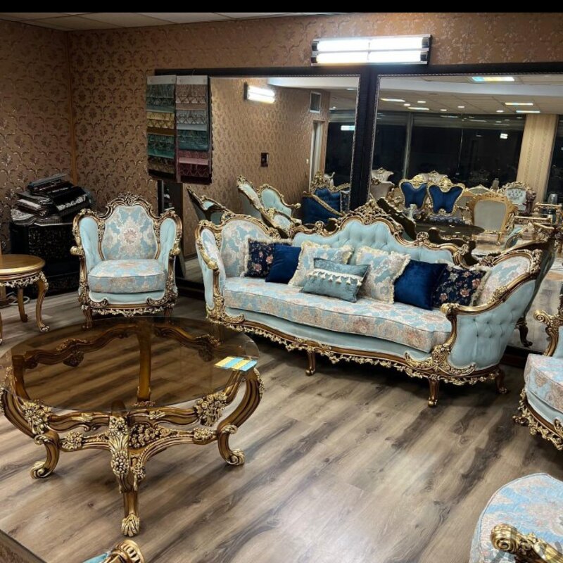 فروش اقساطی مبل کلاسیک سلطنتی 9 نفره مدل لورنز سوپرراش، ارسال55 روزکاری به سراسر کشور