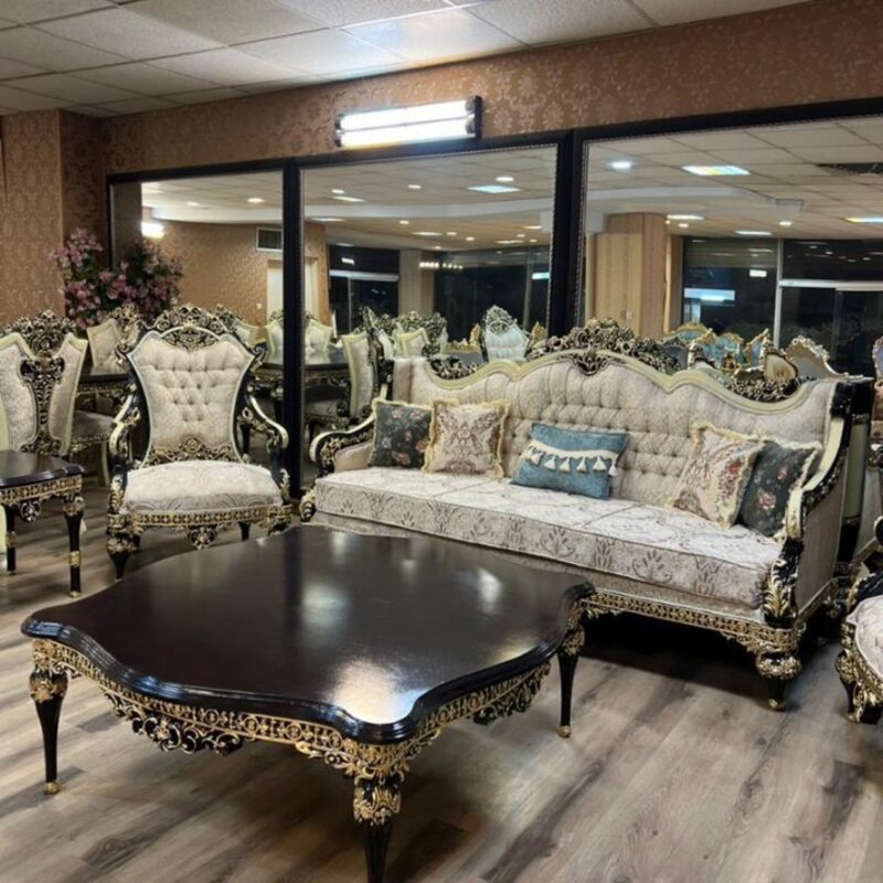 فروش اقساطی مبل کلاسیک سلطنتی 8نفره مدل الیزه سوپرراش، ارسال55 روزکاری به سراسر کشور