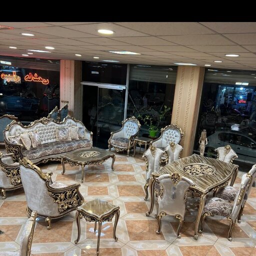 فروش اقساطی مبل کلاسیک سلطنتی 9 نفره مدل مارال ورق طلا، ارسال55 روزکاری به سراسر کشور
