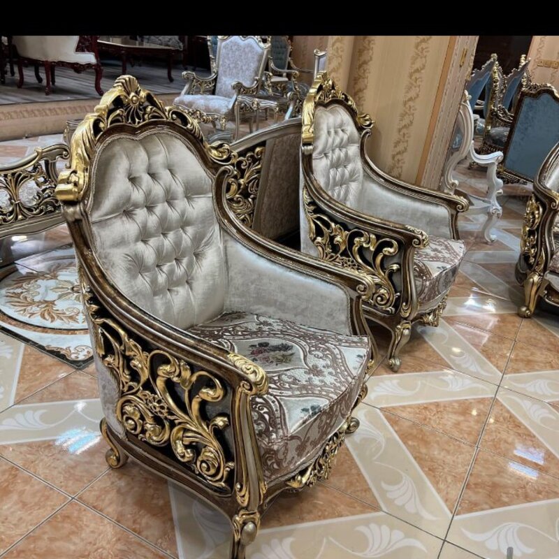 فروش اقساطی مبل کلاسیک سلطنتی 9 نفره مدل مارال ورق طلا، ارسال55 روزکاری به سراسر کشور
