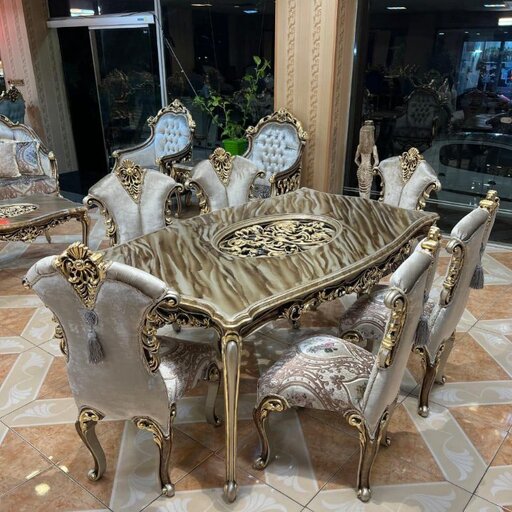 فروش اقساطی مبل کلاسیک سلطنتی 9 نفره مدل مارال ورق طلا، ارسال55 روزکاری به سراسر کشور
