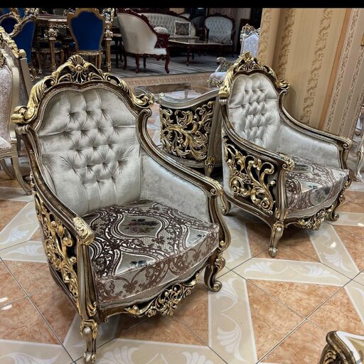 فروش اقساطی مبل کلاسیک سلطنتی 9 نفره مدل مارال ورق طلا، ارسال55 روزکاری به سراسر کشور