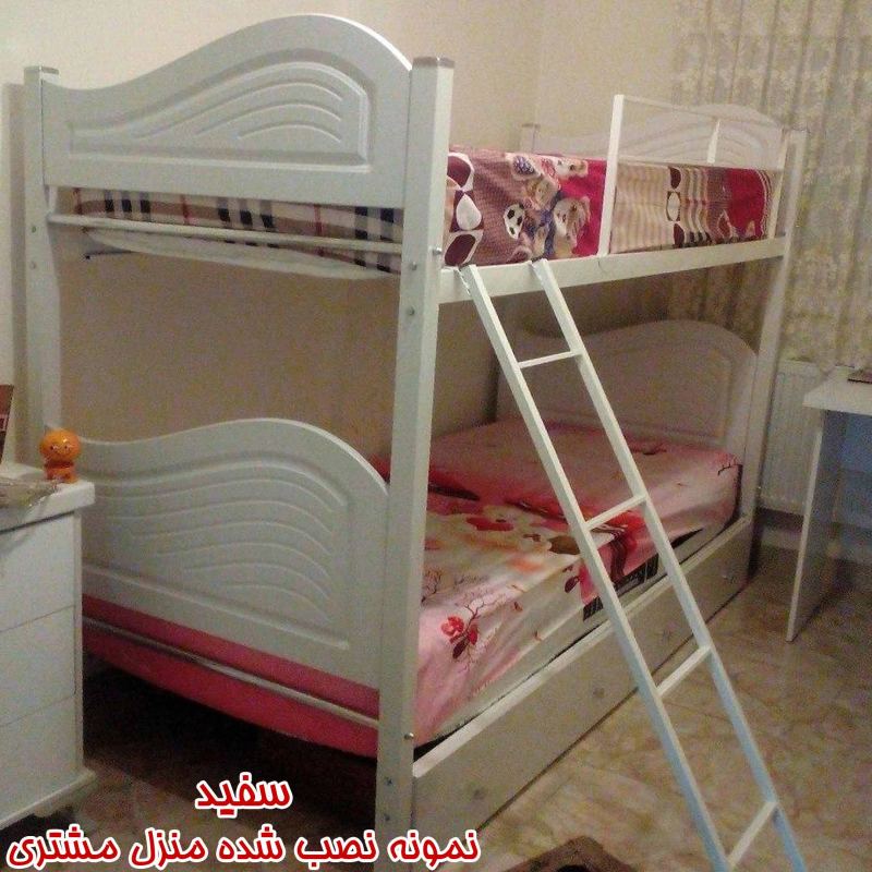 تخت 2 طبقه تمام ام دی اف اسکلت فلزی کد 30