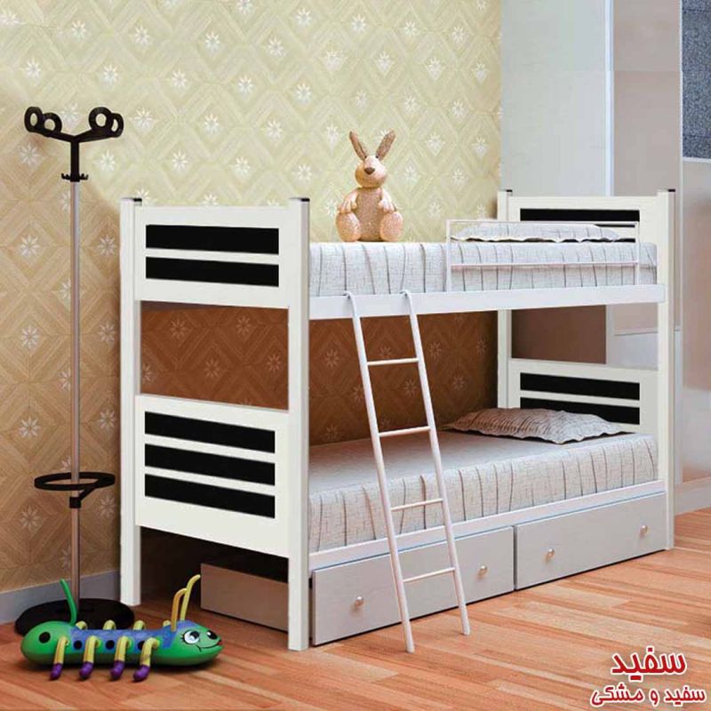 تخت 2 طبقه تمام ام دی اف اسکلت فلزی کد 27