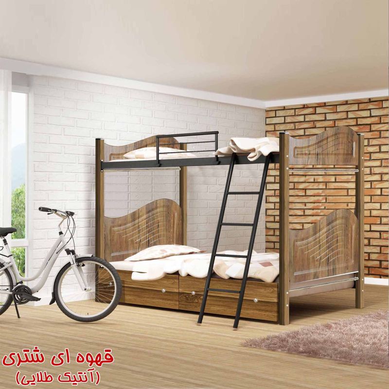 تخت 2 طبقه تمام ام دی اف اسکلت فلزی کد 30