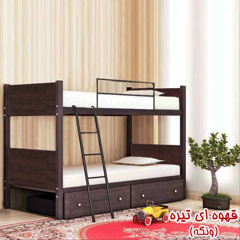 تخت 2 طبقه تمام ام دی اف اسکلت فلزی کد 28