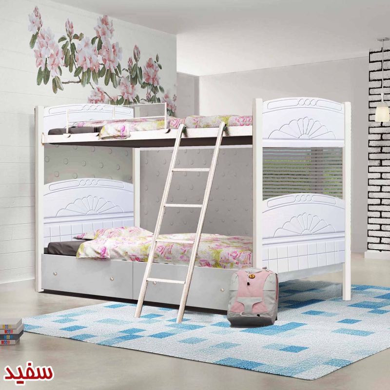 تخت 2 طبقه تمام ام دی اف اسکلت فلزی کد 28