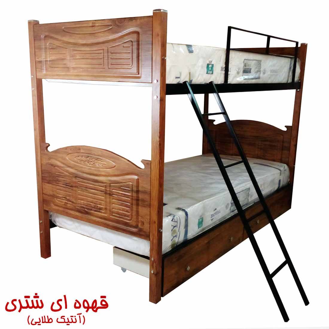 تخت 2 طبقه تمام ام دی اف اسکلت فلزی کد 28
