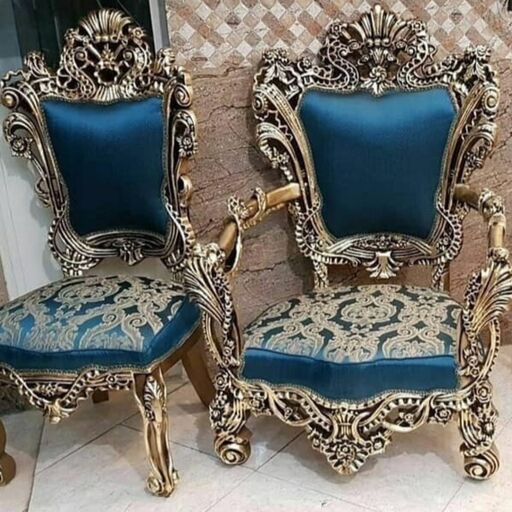 مبل کلاسیک مدل خرچنگی 7نفره+جلومبلی و عسلی
