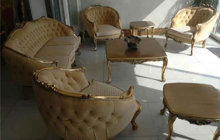 مبل کلاسیک مدل زمرد 9 نفره رنگبندی به سلیقه مشتری