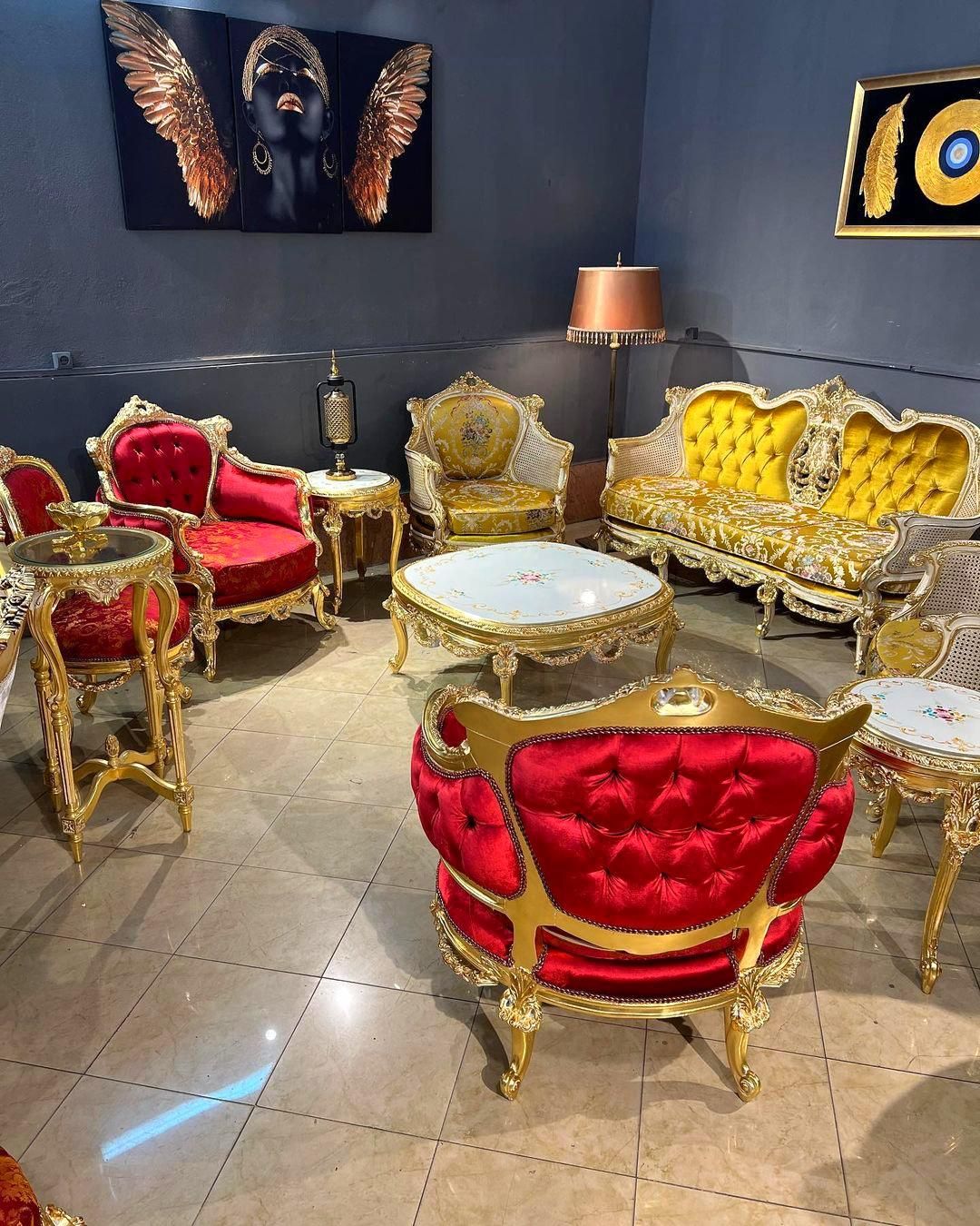 مبل اقساطی سلطنتی 9نفره مدل حصیری پالرمو
