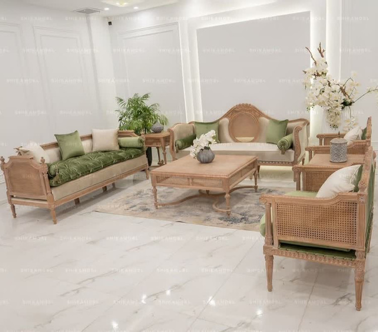 مبل کلاسیک 7نفره مدل کاجی حصیری