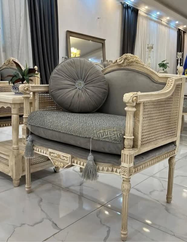 مبل کلاسیک 7نفره مدل کاجی حصیری