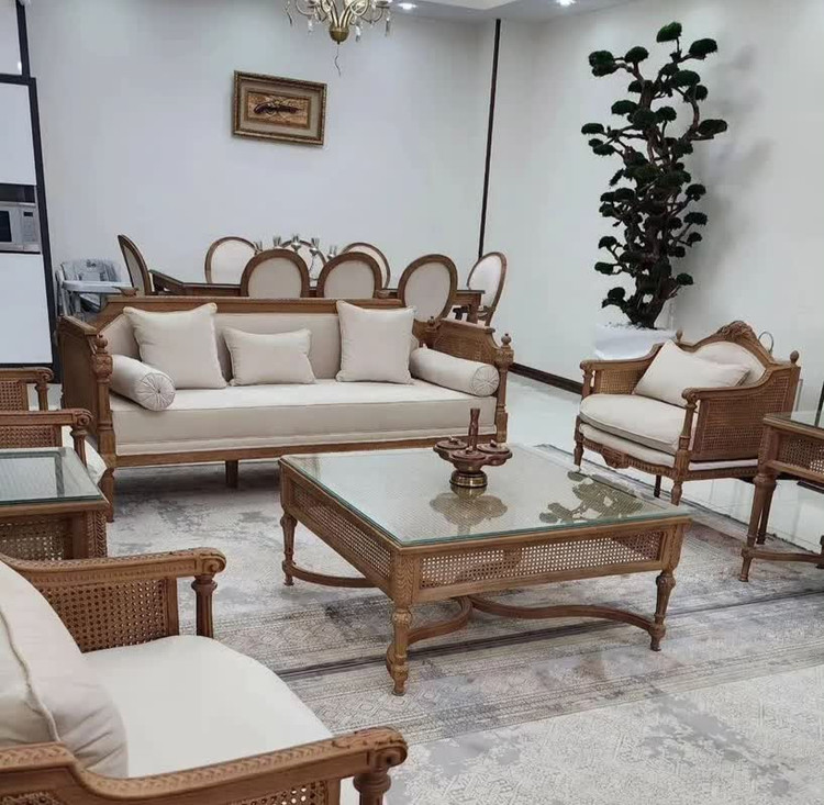 مبل کلاسیک 7نفره مدل کاجی حصیری
