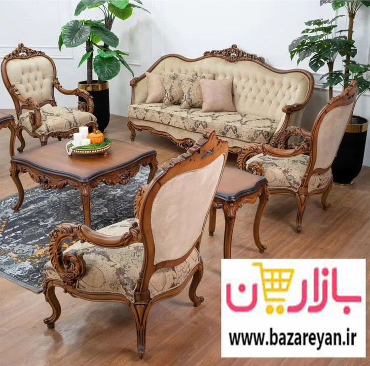 مبل کلاسیک سلطنتی 7 نفره مدل لیون